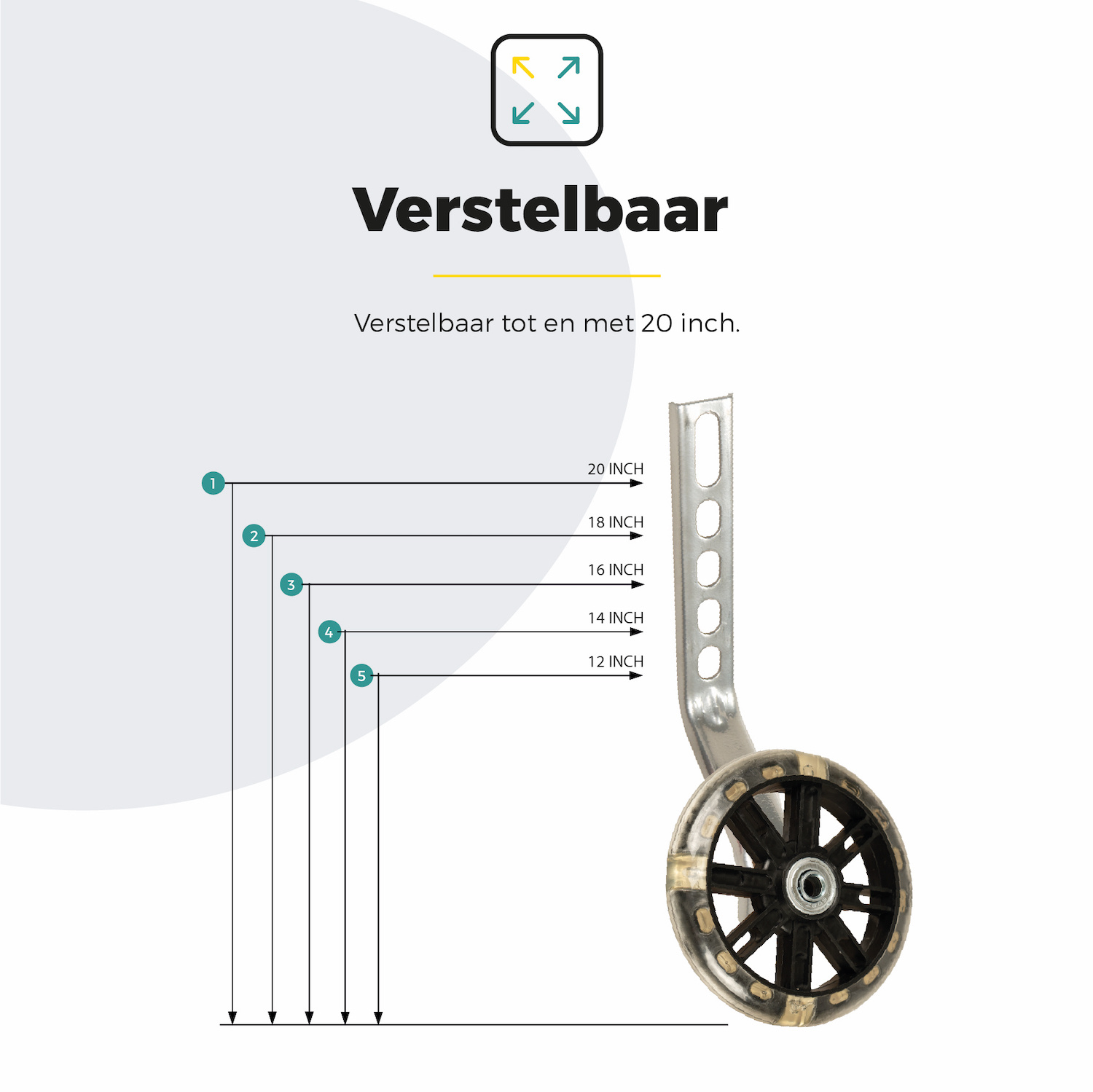Voltano Zijwieltjes LED Verlichting – Zwart – 12-20 inch - Afbeelding 3