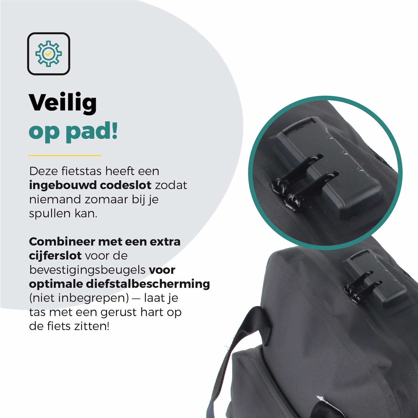 Voltano City Enkele Fietstas Rugzak E-bike - Zwart - Codeslot - Laptopvak - Waterdicht - Afbeelding 3