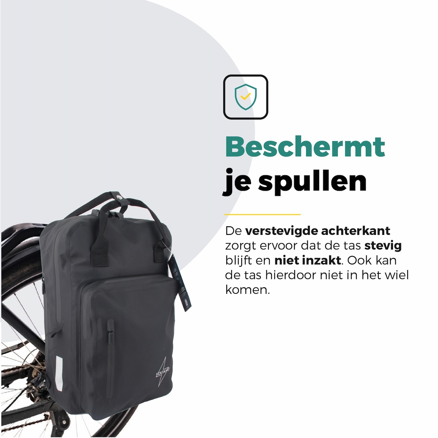 Voltano City Enkele Fietstas Rugzak E-bike - Zwart - Codeslot - Laptopvak - Waterdicht - Afbeelding 8