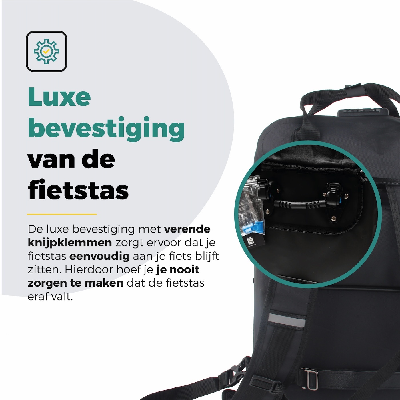 Voltano City Enkele Fietstas Rugzak E-bike - Zwart - Codeslot - Laptopvak - Waterdicht - Afbeelding 10