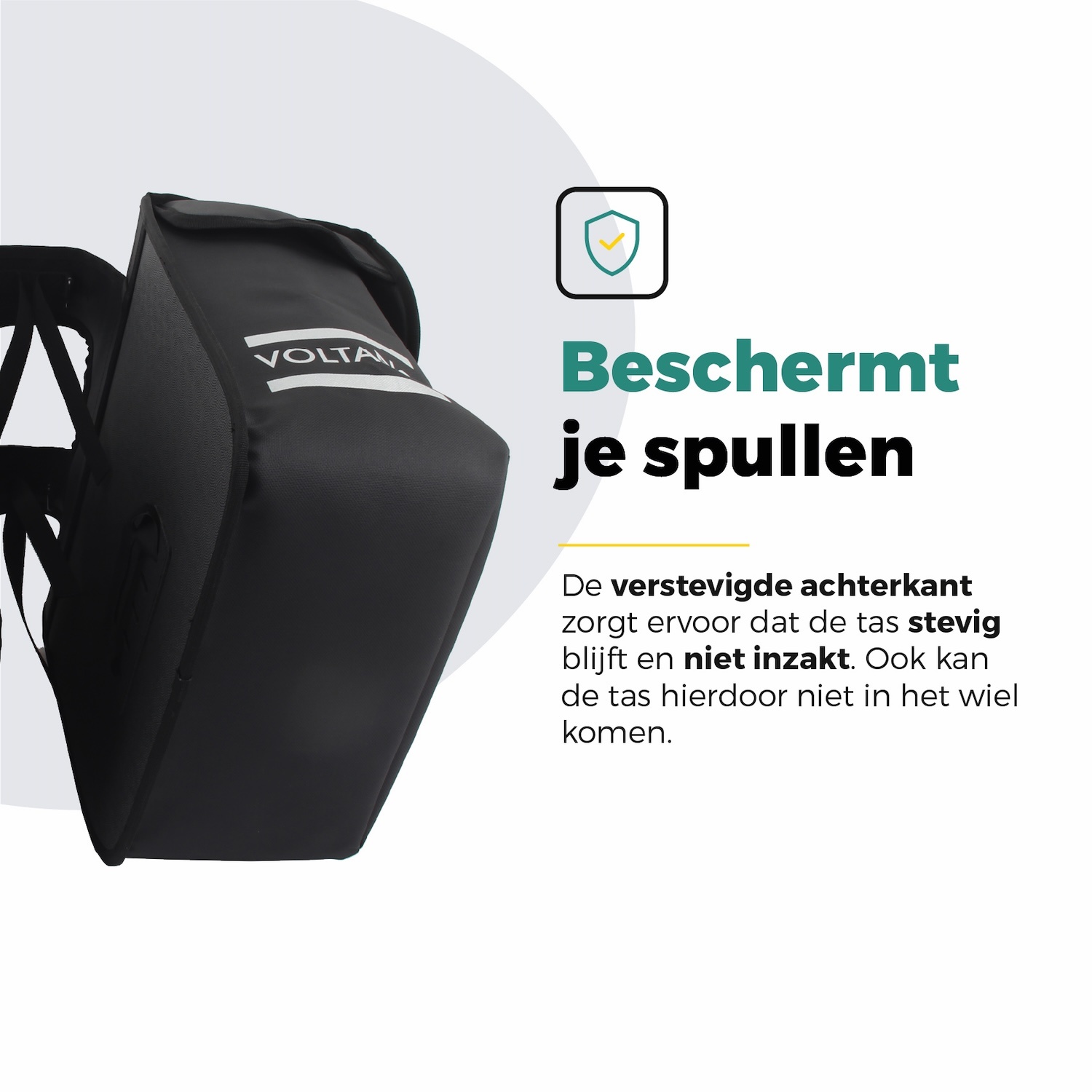 Voltano Dubbele Fietstas Premium Afgeschuind - Zwart - 44 Liter - Afbeelding 4