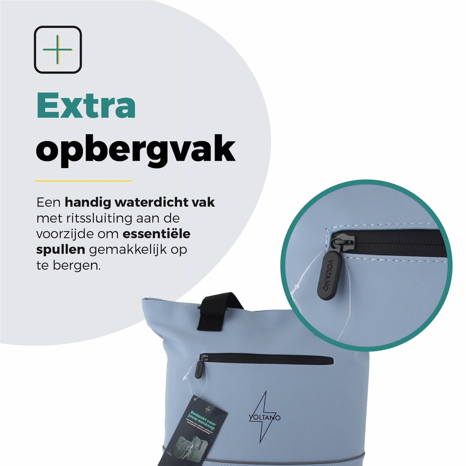 Voltano E-bike City Shopper - Ice Blauw - 22 Liter - Afbeelding 6