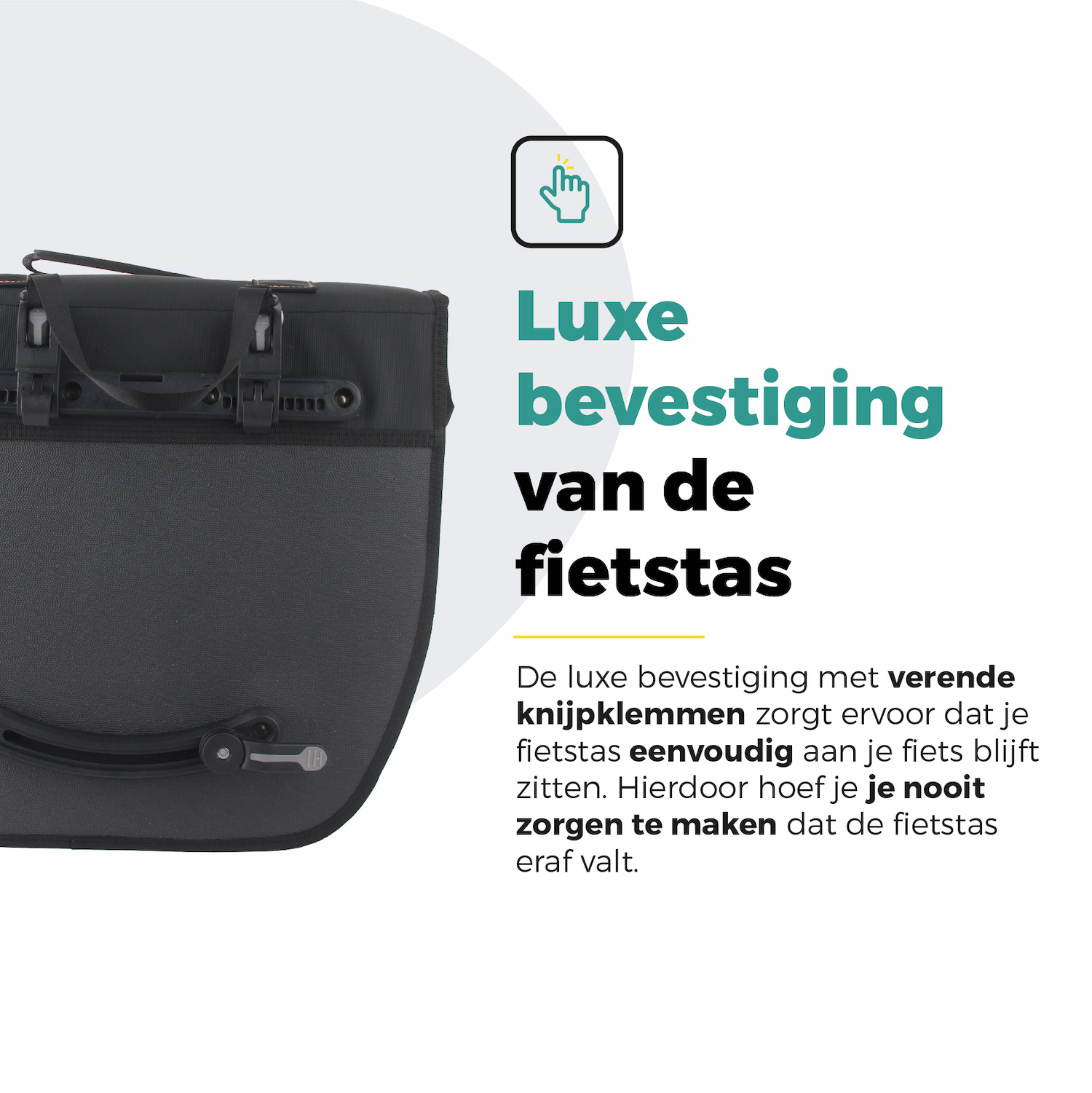 Voltano Enkele Fietstas Afgeschuind Links - Zwart - 22 Liter - Afbeelding 4