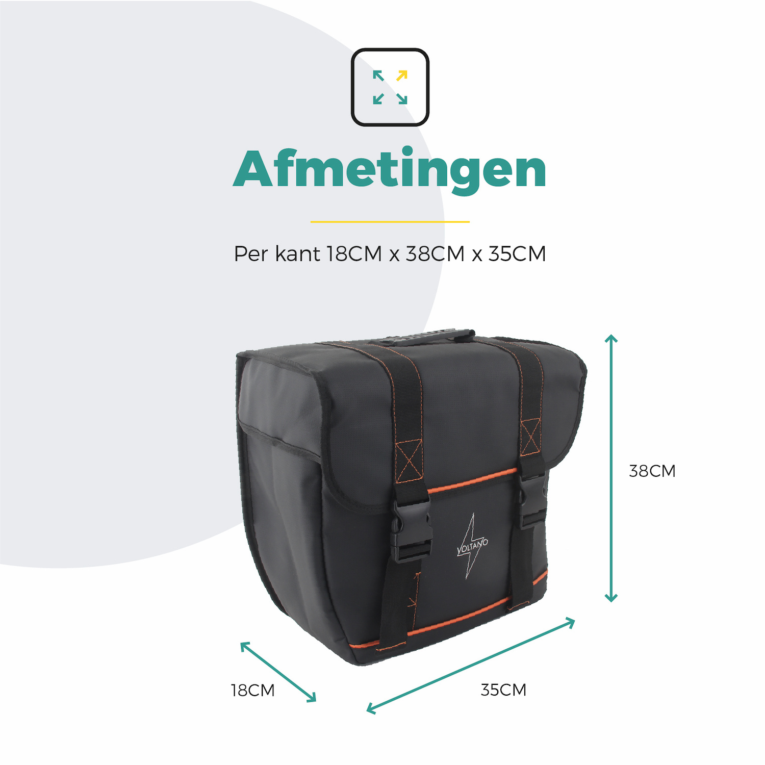 Voltano Enkele Fietstas Afgeschuind Links - Zwart - 22 Liter - Afbeelding 8